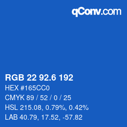 カラーコード: RGB 22 92.6 192 | qconv.com
