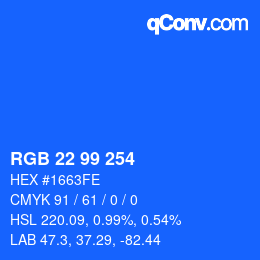 Color code: RGB 22 99 254 | qconv.com