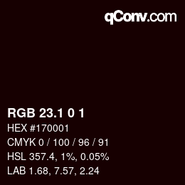 カラーコード: RGB 23.1 0 1 | qconv.com