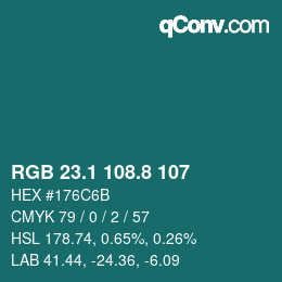 Color code: RGB 23.1 108.8 107 | qconv.com