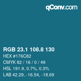 Color code: RGB 23.1 108.8 130 | qconv.com
