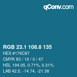 Color code: RGB 23.1 108.8 135 | qconv.com