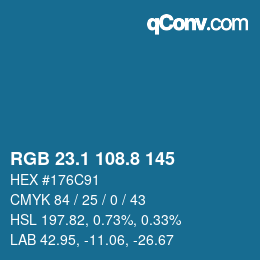 Color code: RGB 23.1 108.8 145 | qconv.com