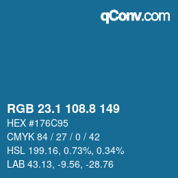 Color code: RGB 23.1 108.8 149 | qconv.com