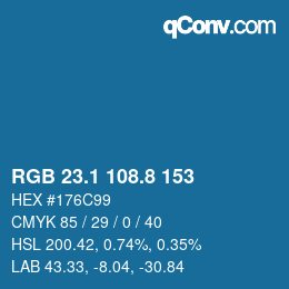 Color code: RGB 23.1 108.8 153 | qconv.com