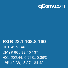 Color code: RGB 23.1 108.8 160 | qconv.com