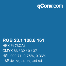 Color code: RGB 23.1 108.8 161 | qconv.com