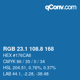 Color code: RGB 23.1 108.8 168 | qconv.com