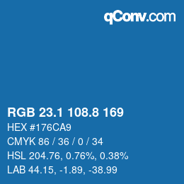 Color code: RGB 23.1 108.8 169 | qconv.com