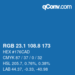 Color code: RGB 23.1 108.8 173 | qconv.com