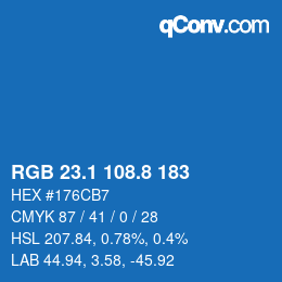 Farbcode: RGB 23.1 108.8 183 | qconv.com