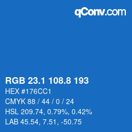 Color code: RGB 23.1 108.8 193 | qconv.com