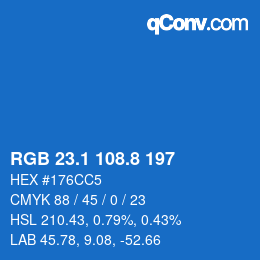 Color code: RGB 23.1 108.8 197 | qconv.com