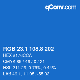 Color code: RGB 23.1 108.8 202 | qconv.com