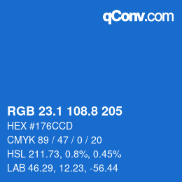 Color code: RGB 23.1 108.8 205 | qconv.com
