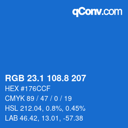 Color code: RGB 23.1 108.8 207 | qconv.com