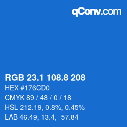 Color code: RGB 23.1 108.8 208 | qconv.com