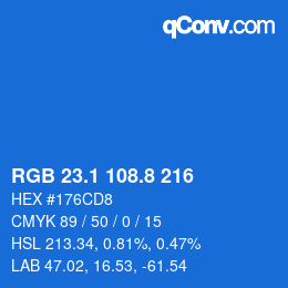 Color code: RGB 23.1 108.8 216 | qconv.com