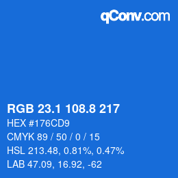 Código de color: RGB 23.1 108.8 217 | qconv.com