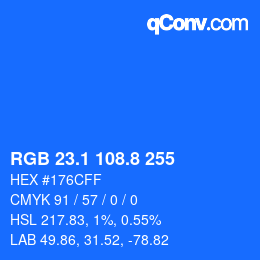 カラーコード: RGB 23.1 108.8 255 | qconv.com