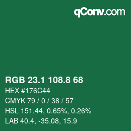 Color code: RGB 23.1 108.8 68 | qconv.com