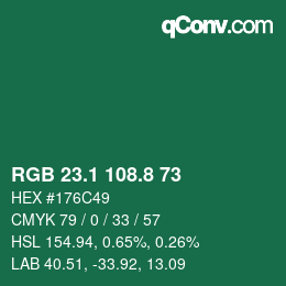 Color code: RGB 23.1 108.8 73 | qconv.com