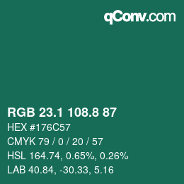 Color code: RGB 23.1 108.8 87 | qconv.com