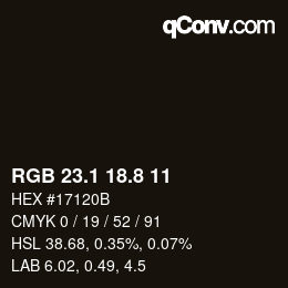 Color code: RGB 23.1 18.8 11 | qconv.com