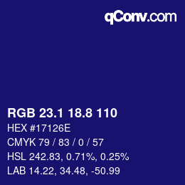 カラーコード: RGB 23.1 18.8 110 | qconv.com