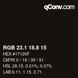 Color code: RGB 23.1 18.8 15 | qconv.com