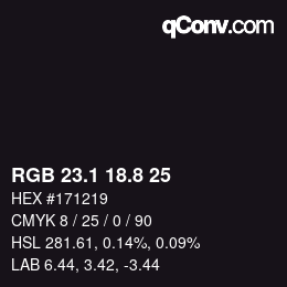 Color code: RGB 23.1 18.8 25 | qconv.com