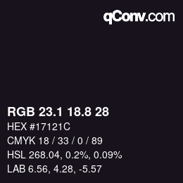 Color code: RGB 23.1 18.8 28 | qconv.com