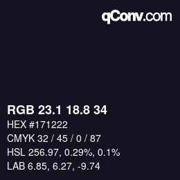 Color code: RGB 23.1 18.8 34 | qconv.com
