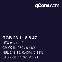 Color code: RGB 23.1 18.8 47 | qconv.com