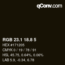 Farbcode: RGB 23.1 18.8 5 | qconv.com