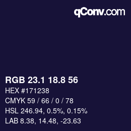 Color code: RGB 23.1 18.8 56 | qconv.com