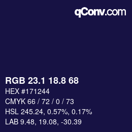 Farbcode: RGB 23.1 18.8 68 | qconv.com