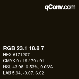 Color code: RGB 23.1 18.8 7 | qconv.com
