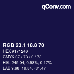 Color code: RGB 23.1 18.8 70 | qconv.com