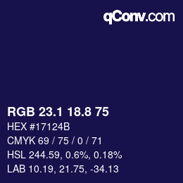Color code: RGB 23.1 18.8 75 | qconv.com