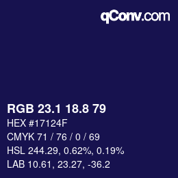 Color code: RGB 23.1 18.8 79 | qconv.com
