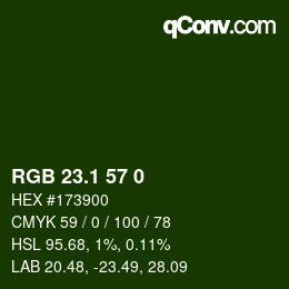 カラーコード: RGB 23.1 57 0 | qconv.com