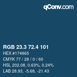カラーコード: RGB 23.3 72.4 101 | qconv.com