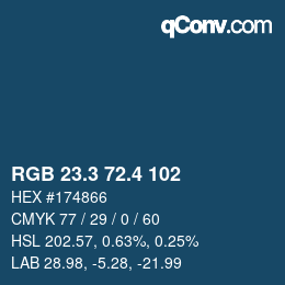 カラーコード: RGB 23.3 72.4 102 | qconv.com