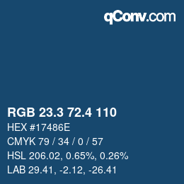カラーコード: RGB 23.3 72.4 110 | qconv.com