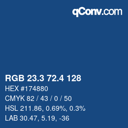 カラーコード: RGB 23.3 72.4 128 | qconv.com