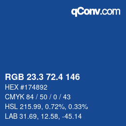 カラーコード: RGB 23.3 72.4 146 | qconv.com