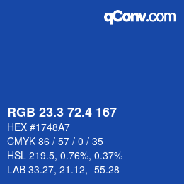 カラーコード: RGB 23.3 72.4 167 | qconv.com