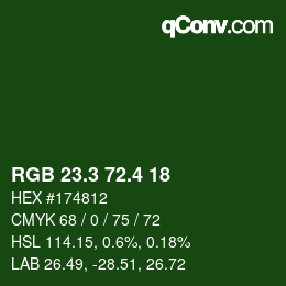 カラーコード: RGB 23.3 72.4 18 | qconv.com