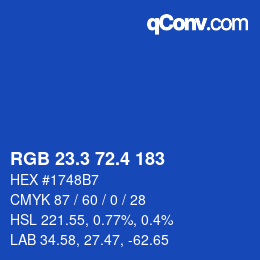 カラーコード: RGB 23.3 72.4 183 | qconv.com